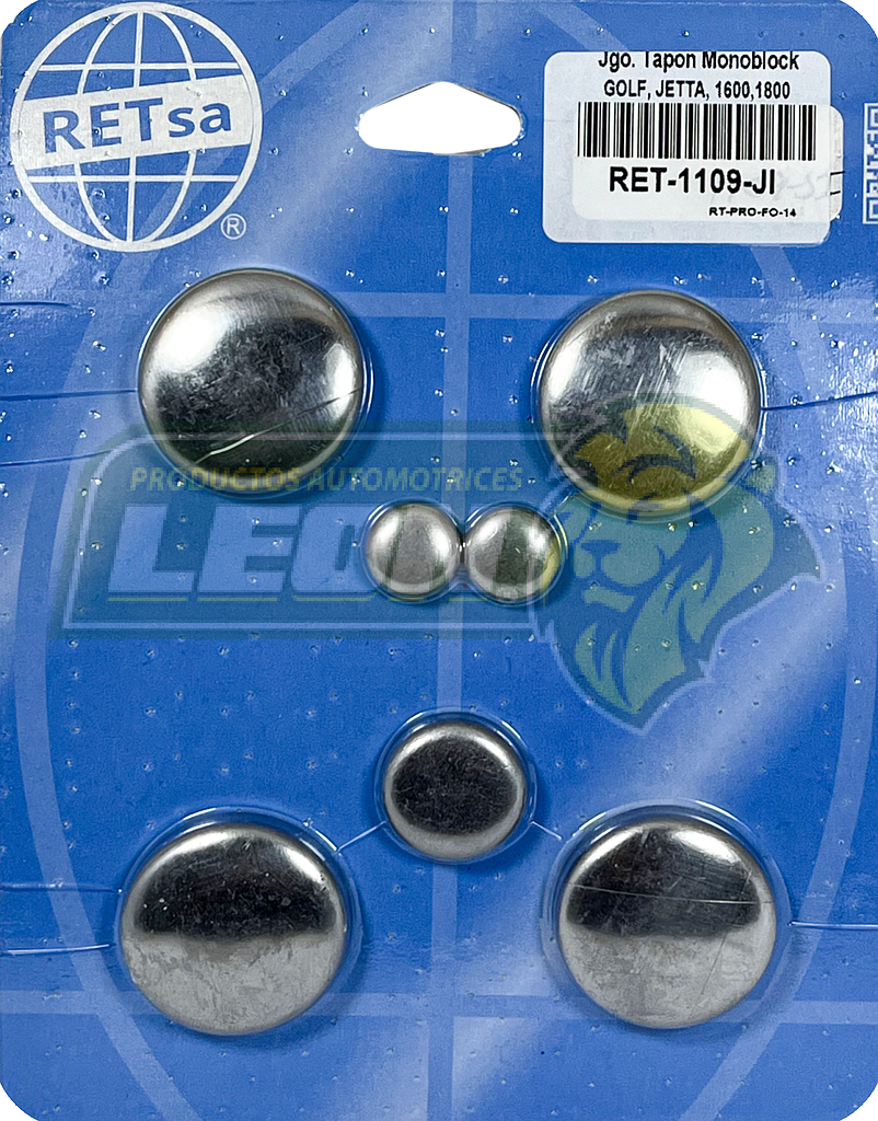 JUEGO SELLO MONOBLOCK VW GOLF, JETTA M.1600, 1800 (ACERO INOXIDABLE)