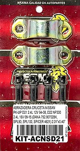 ABRAZADERA CRUCETA NISSAN PK-UP D21 2.4L 12V 94-08, D22 NP300 2.4L 16V 09-15 (DANA 752.907028X, SPL90, SPL100, SPICER 4621) 2.31”x0.40”