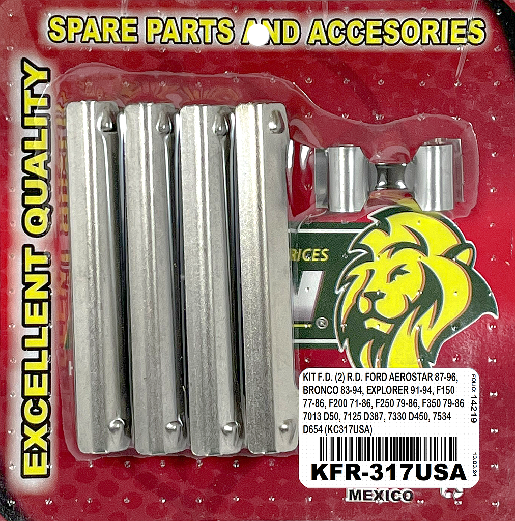 KIT F.D. (2) R.D. FORD AEROSTAR 87-96, BRONCO 83-94, EXPLORER 91-94, F150 77-86, F200 71-86, F250 79-86, F350 79-86 7013 D50, 7125 D387, 7330 D450, 7534 D654 (KC317USA)