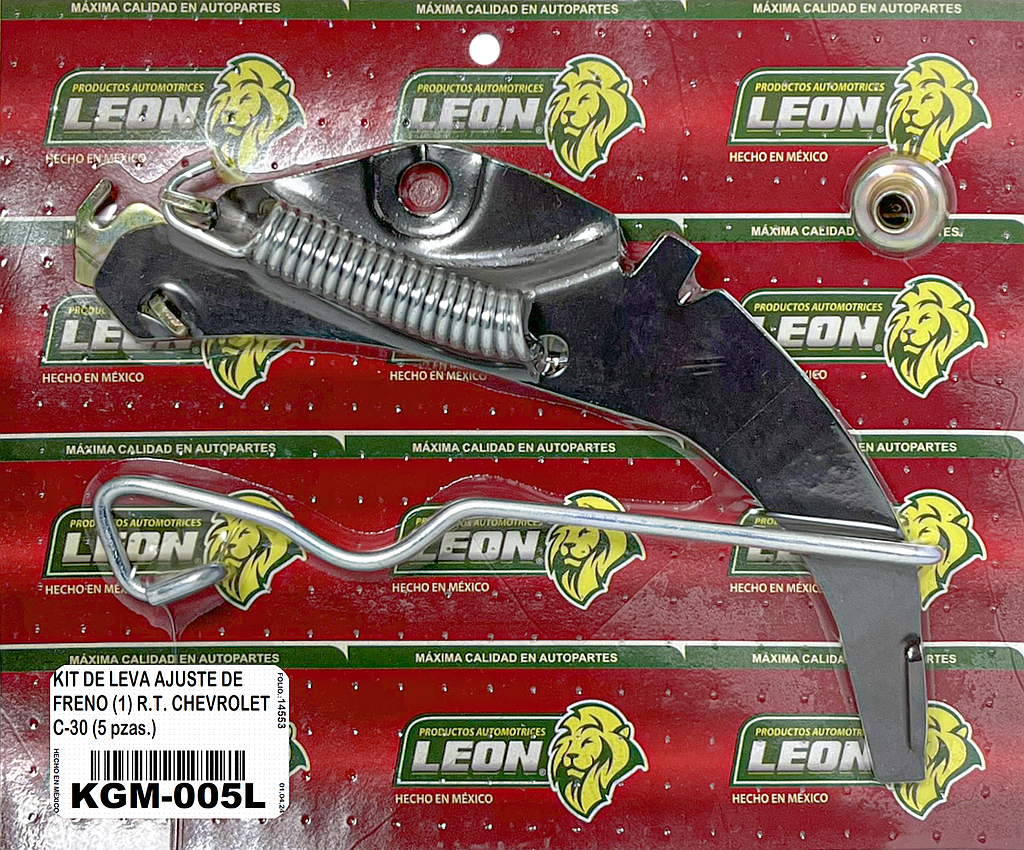 KIT DE LEVA AJUSTE DE FRENO (1) R.T. (L) G.M. MICRO, PK-UP C30 (5 pzas.)