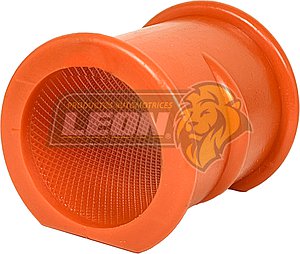 GOMA BARRA ESTABILIZADORA ISUZU NPR 90-00 (8-94342187-O, 1491000, BAIZUZUDEL) ØI: 42.11 mm, H: 53 mm, L: 56.90 mm, AN: 60.77 mm DELANTERA NARANJA