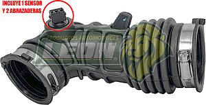 MANGUERA TOMA DE AIRE G.M. AVEO 18-23 L4 1.5L, CAVALIER L4 1.5L 18-21 S/RESONADOR (INCLUYE SENSOR Y ABRAZADERAS, SIN RESONADOR) IMPORTADA