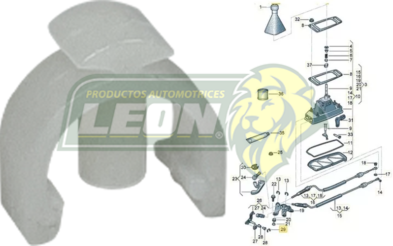 GRAPA o SEGURO DESLIZADOR PALANCA VEL. VW GOL, POLO NAYLON (1K0711522)