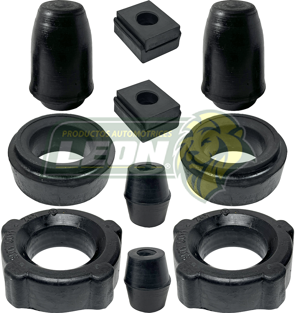 KIT DE GOMAS SUSPENSION CARROCERIA VW SEDAN 74-03 TRASERA (10 pzas.)