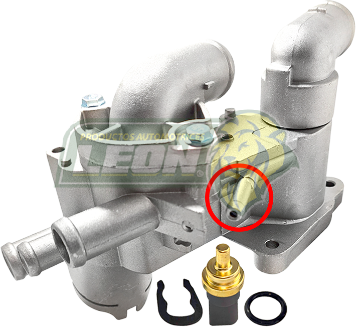 TOMA AGUA VW CROSSFOX 1.6L 05-17, GOL 1.6L 09-20, POLO 1.6L 03-07, SAVEIRO 1.6L 10-17. SEAT IBIZA 1.6L 03-08 (INC. TERMOSTATO Y SENSOR).C/PIPETA (032121111CL, 100-119)