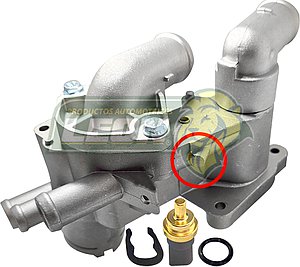 TOMA AGUA VW CROSSFOX 1.6L 05-17, GOL 1.6L 09-20, POLO 1.6L 03-07, SAVEIRO 1.6L 10-17. SEAT IBIZA 1.6L 03-08 (INC. TERMOSTATO Y SENSOR) S/PIPETA (032121111AP, 100-120)