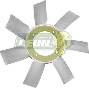 VENTILADOR PLASTICO TOYOTA PK-UP 22R 84-94 c/POLEA TERMICA, CELICA Y COROLA HO738 7 ASPAS 4 HOYOS CENTRO DE METAL ØI: 10.45 cm, ØE: 37.5 cm