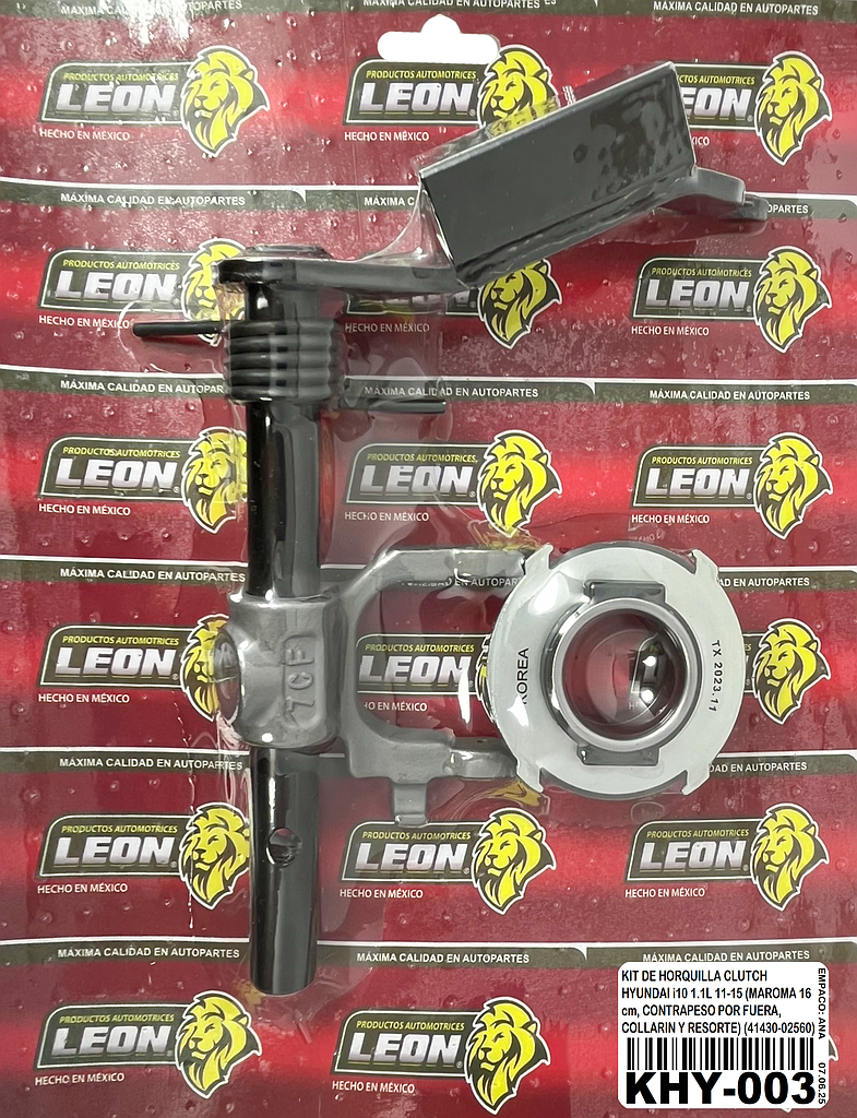KIT DE HORQUILLA CLUTCH HYUNDAI i10 1.1L 11-15 (MAROMA 16 cm, CONTRAPESO POR FUERA, COLLARIN Y RESORTE) (41430-02560)