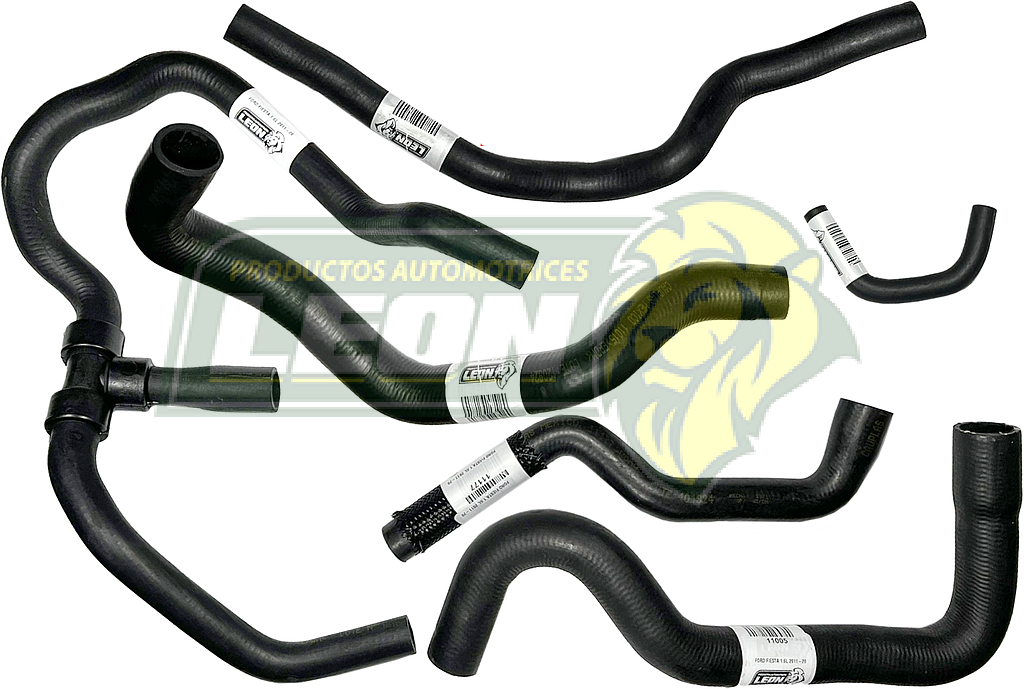 MANGUERAS MOLDEADAS DE ENFRIAMIENTO FORD FIESTA 1.6L 11-19 (KIT c/6 pzas.) LEÓN