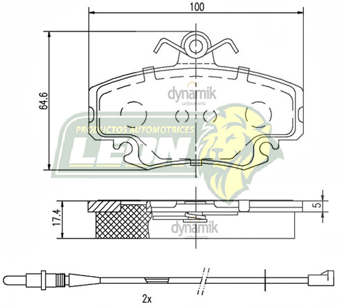 BALATA F.D. NISSAN APRIO 4C 1.6L 02-10, PLATINA 4C 1.6L 02-10, RENAULT CLIO 4C 1.6L 02-10, SANDERO 4C 1.6L 10-15, STEPWAY 4C 1.6L 10-15 EQUIV. FRITEC 71X4C-Z R.D. (INCLUYE KIT HARDWARE)