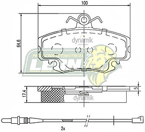 BALATA F.D. NISSAN APRIO 4C 1.6L 02-10, PLATINA 4C 1.6L 02-10, RENAULT CLIO 4C 1.6L 02-10, SANDERO 4C 1.6L 10-15, STEPWAY 4C 1.6L 10-15 EQUIV. FRITEC 71X4C-Z R.D. (INCLUYE KIT HARDWARE)