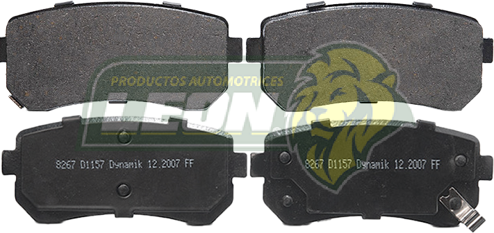 BALATA F.D. DODGE ATTITUDE 4C 1.6L 08-11, HYUNDAI ACCENT 4C 1.6L 06-09, IX35 12-15, KIA RIO 4C 1.6L 06-07 (INCLUYE SEGUROS) (8267D1157) R.T.