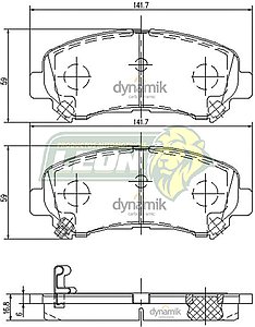 BALATA F.D. NISSAN ROGUE 4C 2.5L 08-14, MAXIMA 09-14, X-TRAIL 4C 2.5L 10-14, SENTRA 4C 2.5L 07-08, SUZUKI KIZASHI 4C 2.4L 10-15 (8449D1374, 8449D1338) R.D.