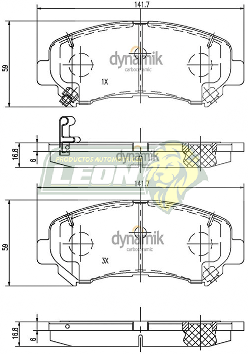 BALATA F.D. NISSAN MAXIMA 09-17 6C 3.5L, JUKE 4C 1.6L 14-17, MAXIMA 6C 3.5L 09-16, ROGUE 08-13, SENTRA 4C 2.5L 09-12, X-TRAIL 4C 2.5L 08-14, SUZUKI KIZASHI 10-15 (8449D1338, 8449D1374) R.T