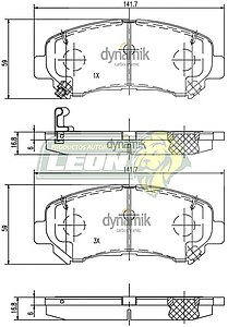 BALATA F.D. NISSAN MAXIMA 09-17 6C 3.5L, JUKE 4C 1.6L 14-17, MAXIMA 6C 3.5L 09-16, ROGUE 08-13, SENTRA 4C 2.5L 09-12, X-TRAIL 4C 2.5L 08-14, SUZUKI KIZASHI 10-15 (8449D1338, 8449D1374) R.T