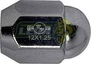 TUERCA CROMADA PLACACERO NISSAN, DATSUN 12x1.25 mm LL. 19 mm (3/4) “TIPO ESFERA”