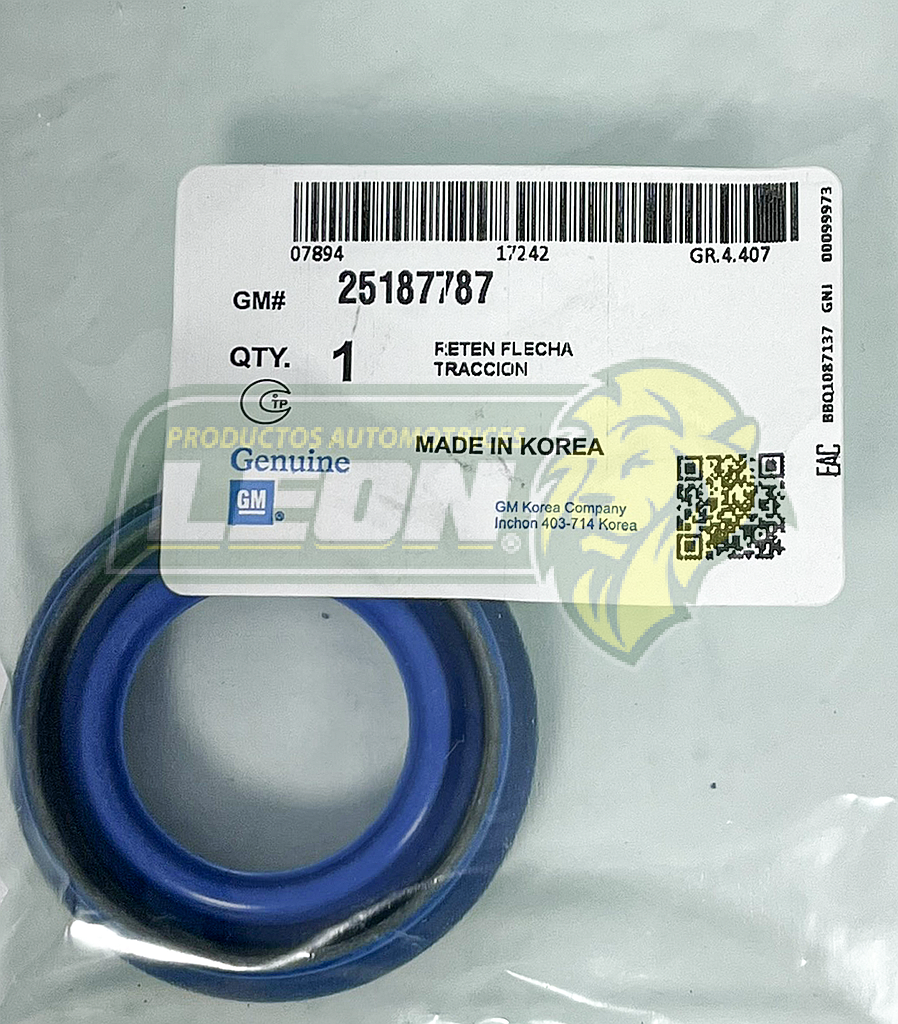 RETEN FLECHA TRANSMISION G.M. AVEO 1.6L 4L 04-18, OPTRA 2.0L 06-10, CAVALIER 2.2L 06-10, CRUZE 1.8L 10-16, SONIC 1.6L 12-16, TRAX 1.8L 13-19, PONTIAC G3 1.6L 06-09 TRACCION DELANTERA ORIGINAL