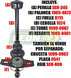 PALANCA VELOCIDADES VW SEDAN M.1600 COMPLETA HO980