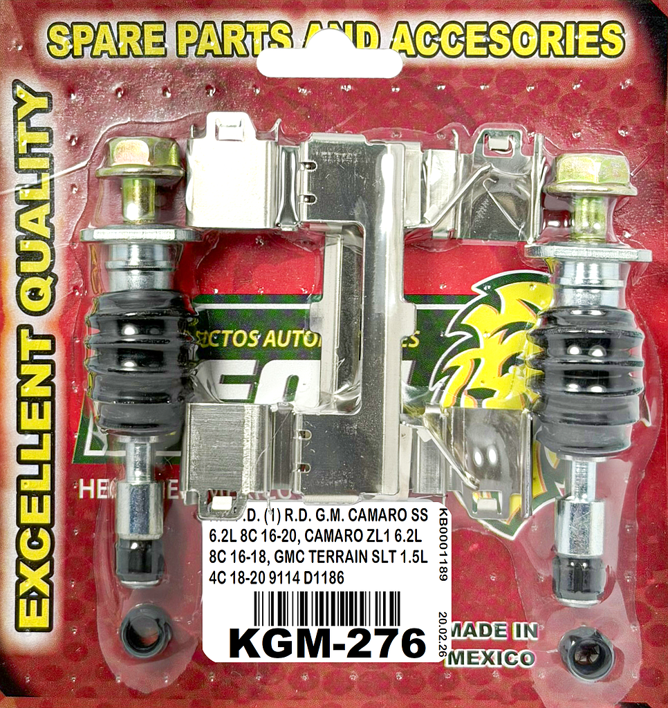 KIT F.D. (1) R.D. GMC TERRAIN SLT 1.5L 4C 18-20, G.M. CAMARO SS 6.2L 8C 16-20, CAMARO ZL1 6.2L 8C 16-18 9114 D1186