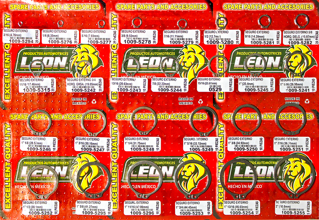 MUESTRARIO DE SEGUROS TIPO “EXTERNO” VARIAS MEDIDAS