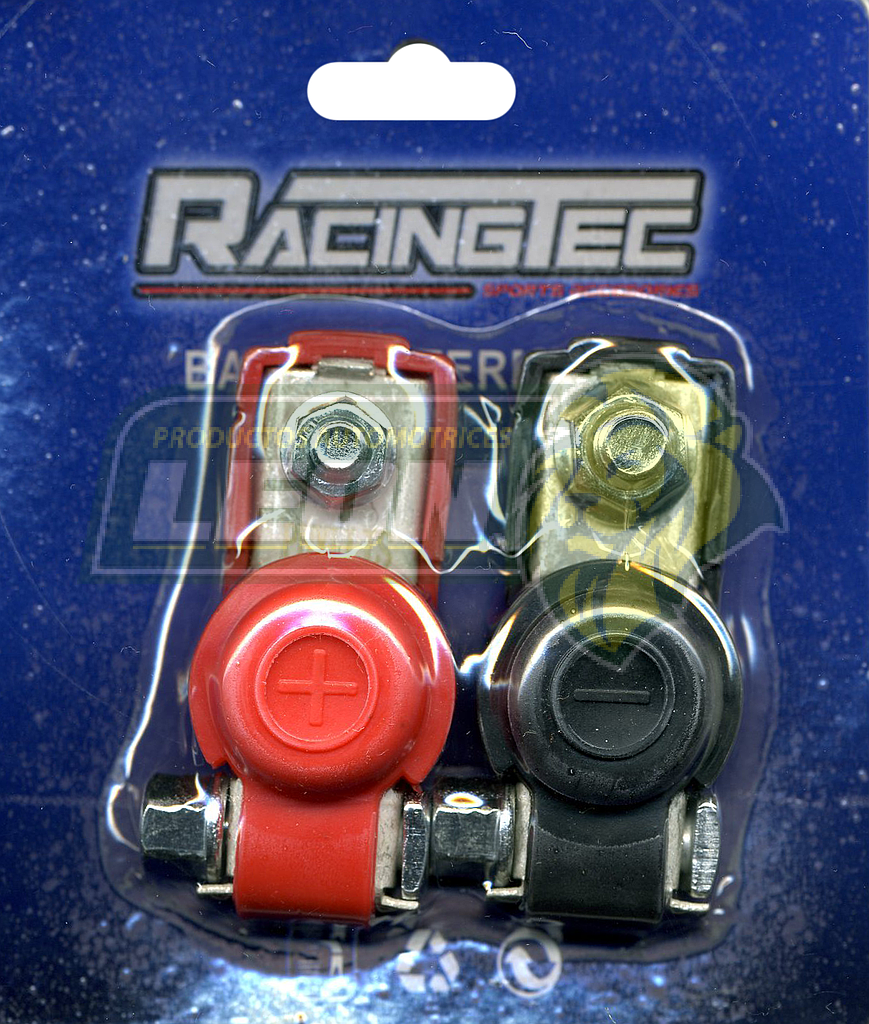 TERMINAL DE BATERIA ORIGINAL DE ALUMINIO ESTAÑADO C/PERNOS NISSAN PK-UP NP300, D23 (JGO. c/2 pz) RACINGTEC