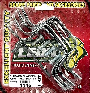 KIT SEGUROS ANTIROBO PARA TAPONES DE RIN 13” (SKIN PACK)
