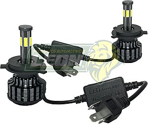 FOCO LED H4 ALTA Y BAJA SISTEMA COMPLETO 6 CARAS 30,000 Lx (JGO. c/2 pz.) TUNIX