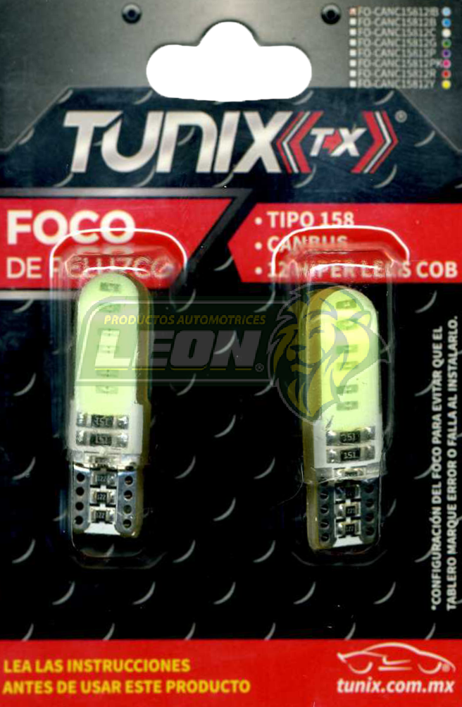 FOCO PELLIZCO 158 12V 12 HIPERD LEDS COB CANBUS AZUL ICE (JGO. c/2 pz.) TUNIX