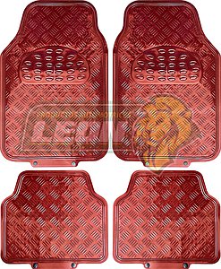 TAPETE CROMADO ROJO/CARBON (JGO. c/4 pz.)