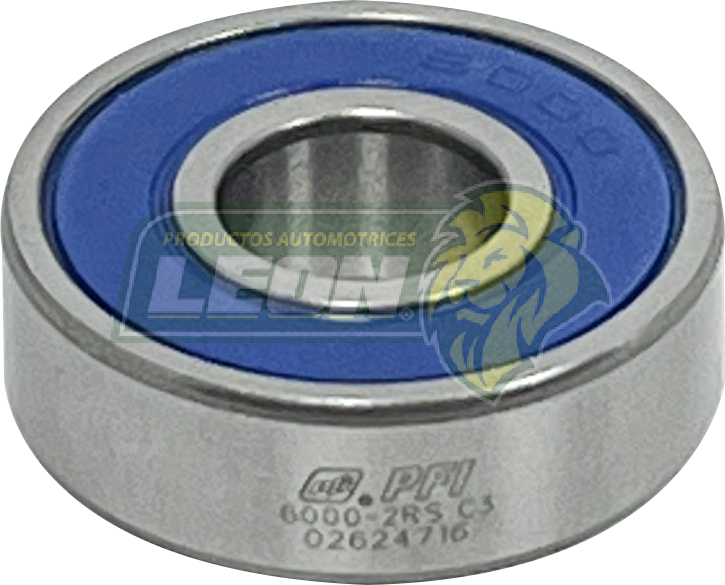 BALERO 6000 2RS ALTERNADOR DELCO SERIES CS130, CS121, 105 AMPS, LADO COLECTOR DELGADO, SELLO Y HULE 10x26x8 mm (6-100-4)