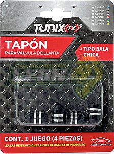 TAPON P/VALVULA DE LLANTA T/BALA (JGO. c/4 pzas.) NEGRO