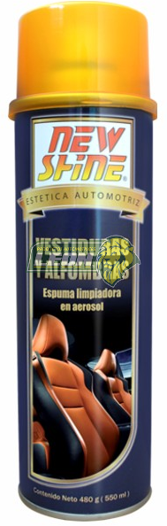 LIMPIADOR DE VESTIDURAS Y ALFOMBRAS SPRAY  NEW SHINE (480 gr. / 550 ml.)