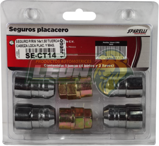SEGUROS RIN PLACACERO TUERCA 14x1.50 mm C/LOCA (190D)