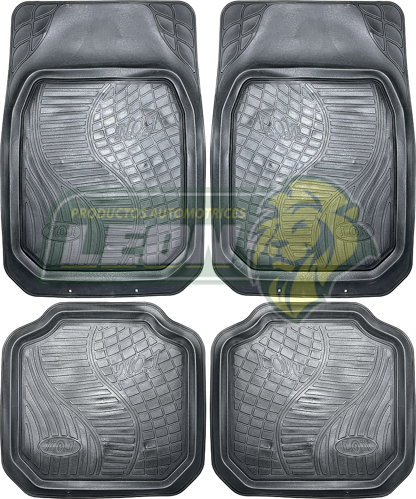 TAPETE HULE GRUESO ROADWAY NEGRO UNIVERSALES JUMBO (JGO. c/4 pz.)