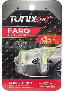FOCO DE PELLIZCO CON 6 LEDS 5050, SILICON GEL BLANCO (JGO. c/2 pz.) TUNIX