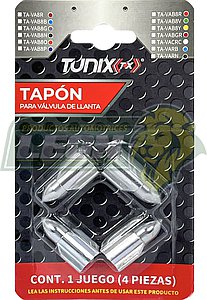 TAPON P/VALVULA DE LLANTA T/COHETE (JGO. c/4 pzas.) PLATA