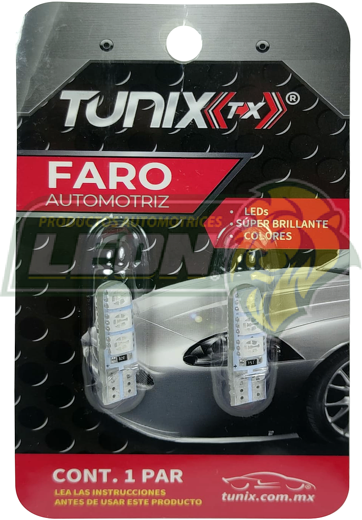 FOCO DE PELLIZCO CON 6 LEDS 5050, SILICON GEL AZUL (JGO. c/2 pz) TUNIX