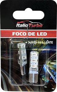 FOCO PELLIZCO V12 6 LED 5630 T10 C/RECUBRIMIENTO DE GEL (AZUL) (JGO. c/2 pz.)