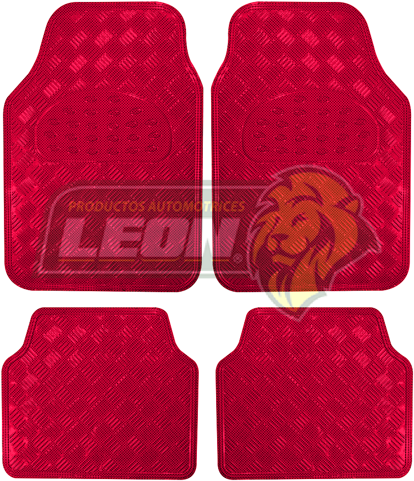 TAPETE CROMADO ROJO BRILLANTE (JGO. c/4 pz.)