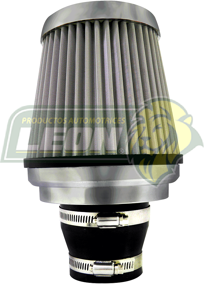 FILTRO AIRE ALTO FLUJO C/COPLE INCLUIDO CROMADO