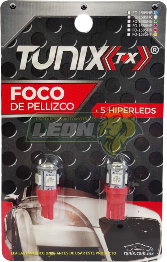 FOCO PELLIZCO 5 HIPER LEDS ROJO (JGO. c/2 pz.)