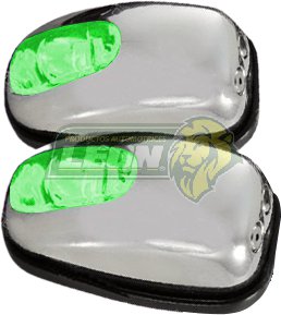 CHISGUETERO CROMADO C/LUZ LED VERDE (JGO. c/2 pz.)
