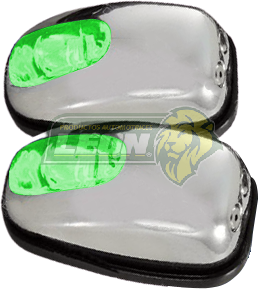 CHISGUETERO CROMADO C/LUZ LED VERDE (JGO. c/2 pz.)