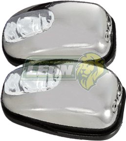 CHISGUETERO CROMADO C/LUZ LED BLANCO (JGO. c/2 pz.) (SJZL301/W, ARE100SW)