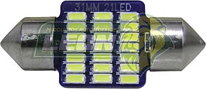FOCO INTERIOR TIPO FUSIBLE DE 21 LEDS CHICO BLANCO 31 mm TUNIX