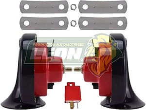 BOCINA CARACOL ELECTRICA UNIVERSAL 12V Y 24V /TONO ALTO Y BAJO) (JGO. c/2 pz.)