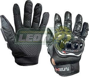 GUANTES P/MOTOCICLISTA CON TOUCH Y LIMPIADOR DE VISOR MEDIANO COLOR NEGRO (PAR)