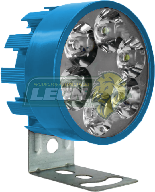 FARO P/MOTO REDONDO C/6 HIPERLEDS 1W CARCASA AZUL C/ESTROBO