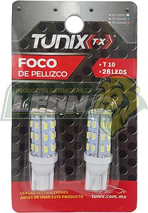 FOCO TIPO PELLIZCO DE 28 LEDS BLANCO (FO025832C) (JGO. c/2 pz.) TUNIX
