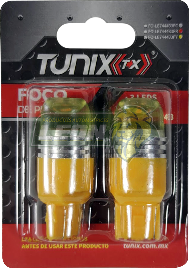 FOCOS DE PELLIZCO 7443, 3LED, CON CAPUCHA Y FUNCION DE FLASH, AMARILLO (PAR)